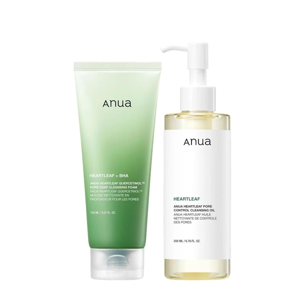 ANUA Heartleaf Cleansing Oil (200ml) & Foam Cleanser (150ml) Pore Care Duo
